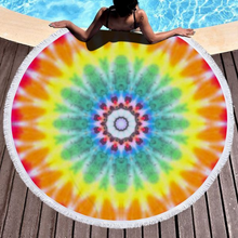 Load image into Gallery viewer, Luxuriant Printed Round Beach Towel Yoga Mat
