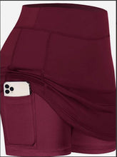 Load image into Gallery viewer, Women&#39;s  Active Athletic Skort Skirt with Pockets Double-Layer Shorts
