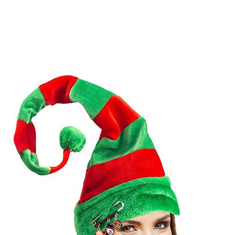 Funny Party Hats Christmas Hats Long Striped Felt Plush Elf Hat