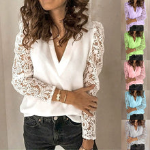 Load image into Gallery viewer, Women&#39;s Casual Long Sleeve Tee Shirts V-neck Pullovers
