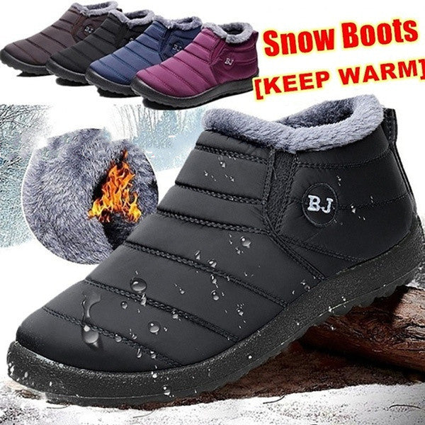 Unisex warm Cotton-padded Boots Soft-soled Waterproof Shoe