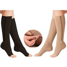 Load image into Gallery viewer, 2 Pair Open Toe Thin Anti-Fatigue Stretchy Sox High Socks

