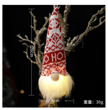 Load image into Gallery viewer, Christmas Forest old man with light pendant faceless doll
