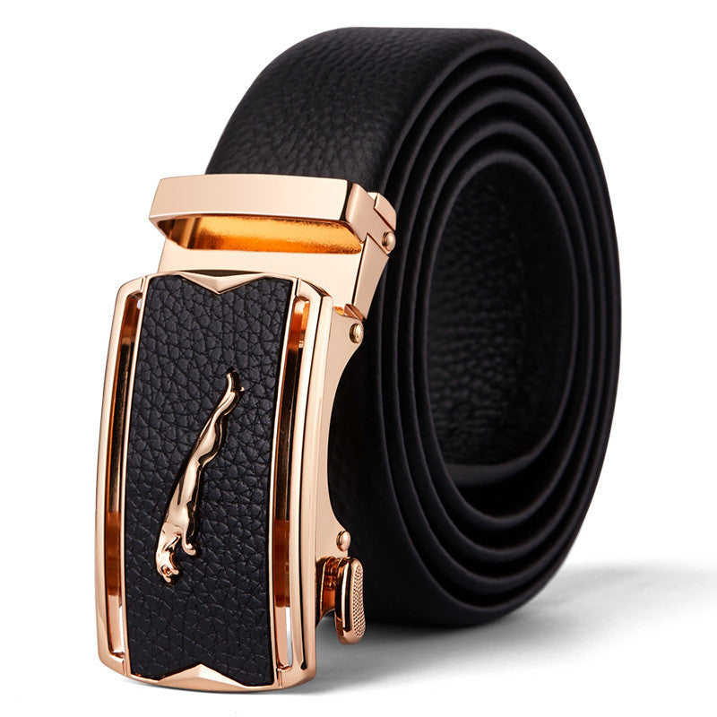 PU Leather automatic buckle pure cowhide belt