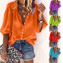 Load image into Gallery viewer, Ladies Deep V-neck Chiffon Blouses
