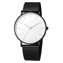 Load image into Gallery viewer, Classic Black Ultra Thin Stainless Steel Mesh Belt Quartz Wrist Watch
