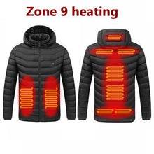 Load image into Gallery viewer, Men Winter Warm USB 9 Areas Heating Jackets
