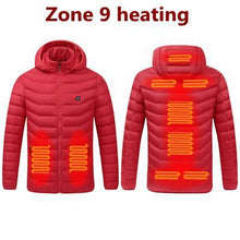 Load image into Gallery viewer, Men Winter Warm USB 9 Areas Heating Jackets
