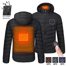 Load image into Gallery viewer, Men Winter Warm USB 9 Areas Heating Jackets
