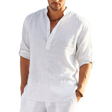 Load image into Gallery viewer, New Men&#39;s Linen Long Sleeve T-Shirt
