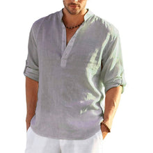 Load image into Gallery viewer, New Men&#39;s Linen Long Sleeve T-Shirt

