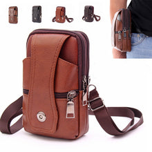 Load image into Gallery viewer, Fashion Men PU Leather Waist Bag, Multifunction Fanny Pack, Large Capacity Belt Bag
