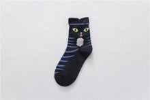 Load image into Gallery viewer, 4 Pairs of Cotton-Rich Cat Socks
