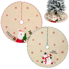 Load image into Gallery viewer, Santa Claus Snowman Christmas Tree Skirt
