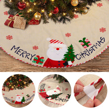 Load image into Gallery viewer, Santa Claus Snowman Christmas Tree Skirt
