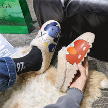 Load image into Gallery viewer, Unisex Graffiti Cartoon Cotton Plush Warm Slippers
