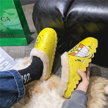 Load image into Gallery viewer, Unisex Graffiti Cartoon Cotton Plush Warm Slippers
