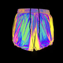 Load image into Gallery viewer, Shiny colorful reflective shorts
