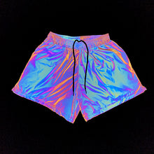 Load image into Gallery viewer, Shiny colorful reflective shorts
