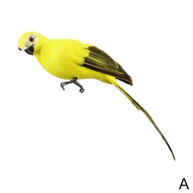 2 Pcs Simulation Parrot Creative Feather Lawn Figurine Ornament