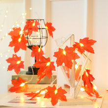 Load image into Gallery viewer, Artificial Autumn Maple Leaves Garland Led Fairy Lights
