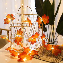 Load image into Gallery viewer, Artificial Autumn Maple Leaves Garland Led Fairy Lights
