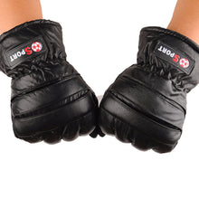 Load image into Gallery viewer, Mens PU Leather Winter Warm Mittens Outdoor Windproof Gloves
