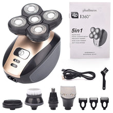 Load image into Gallery viewer, 5 In 1 4D Men&#39;s Rechargeable Bald Head Electric Shaver
