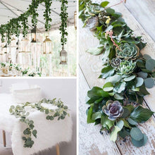 Load image into Gallery viewer, 5 Packs of Artificial Eucalyptus Wreath Greening Eucalyptus Vines
