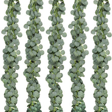 Load image into Gallery viewer, 5 Packs of Artificial Eucalyptus Wreath Greening Eucalyptus Vines
