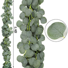 Load image into Gallery viewer, 5 Packs of Artificial Eucalyptus Wreath Greening Eucalyptus Vines
