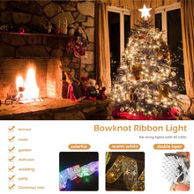 Load image into Gallery viewer, 50 LED 5M Double Layer Fairy Lights Strings Christmas Ribbon Bows
