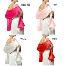 Load image into Gallery viewer, Elegant Women Satin Silk Scarf Evening Party Wrap Shawl Bridal Wedding Scarves
