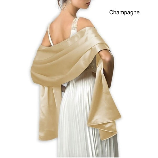 Elegant Women Satin Silk Scarf Evening Party Wrap Shawl Bridal Wedding Scarves