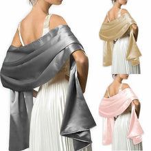 Load image into Gallery viewer, Elegant Women Satin Silk Scarf Evening Party Wrap Shawl Bridal Wedding Scarves
