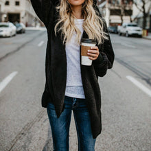 Load image into Gallery viewer, Lady Long Sleeve Cardigan Plush Hooded Coats
