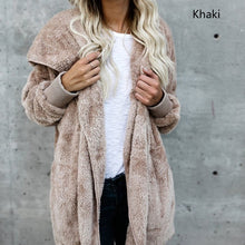 Load image into Gallery viewer, Lady Long Sleeve Cardigan Plush Hooded Coats

