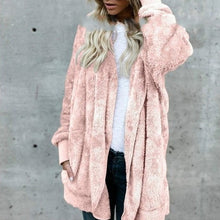 Load image into Gallery viewer, Lady Long Sleeve Cardigan Plush Hooded Coats
