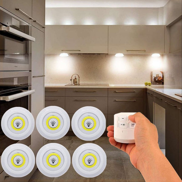 1/3 Pack Dimmable LED Light with Remote Control LED Under Cabinet Lights for Closets Wardrobe