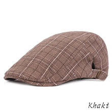 Load image into Gallery viewer, Plaid Newsboy Beret Hat Ivy Flat Cap
