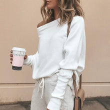 Load image into Gallery viewer, New Fashion Women&#39;s Clothing Off Shoulder Sweaters Casual Long Sleeve Tops
