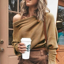 Load image into Gallery viewer, New Fashion Women&#39;s Clothing Off Shoulder Sweaters Casual Long Sleeve Tops
