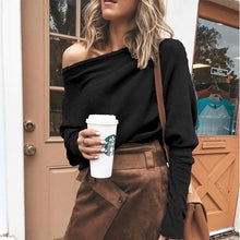 Load image into Gallery viewer, New Fashion Women&#39;s Clothing Off Shoulder Sweaters Casual Long Sleeve Tops
