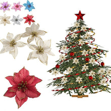 Load image into Gallery viewer, 20Pcs Poinsettia Flower Christmas Decor Wreath Tree Decorations
