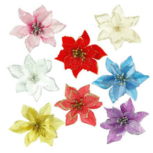 Load image into Gallery viewer, 20Pcs Poinsettia Flower Christmas Decor Wreath Tree Decorations
