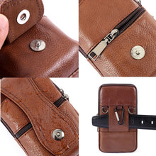 Load image into Gallery viewer, Fashion Men PU Leather Waist Bag, Multifunction Fanny Pack, Large Capacity Belt Bag

