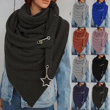 Load image into Gallery viewer, Women Fashion Star Pendant Button Shawl Scarf
