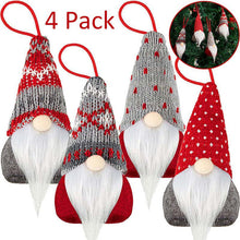 Load image into Gallery viewer, 4 Pack Gnome Christmas Ornaments Home Decor
