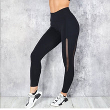 Load image into Gallery viewer, Fashion Women&#39;s Net Gauze Splice Leggings Yoga Pants
