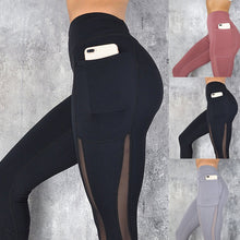 Load image into Gallery viewer, Fashion Women&#39;s Net Gauze Splice Leggings Yoga Pants
